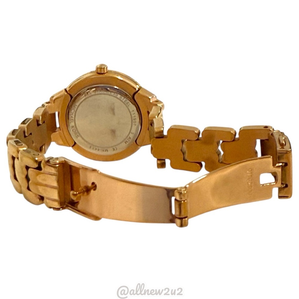 Michael Kors 4413 Mini Allie Rose Gold-Tone Crystal Watch Sized to 6" - Picture 4 of 16